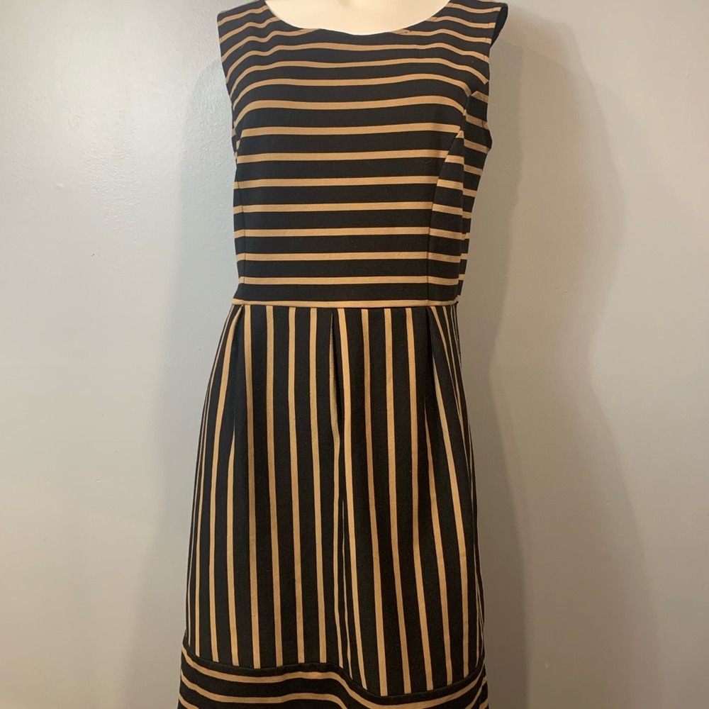 Merona Black and Gold Sleeveless A-Line Midi Dress